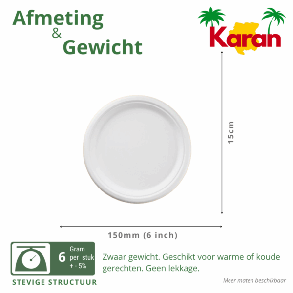 Karan Dessertbord 6 inch Suikerriet 30x50st - Afbeelding 3