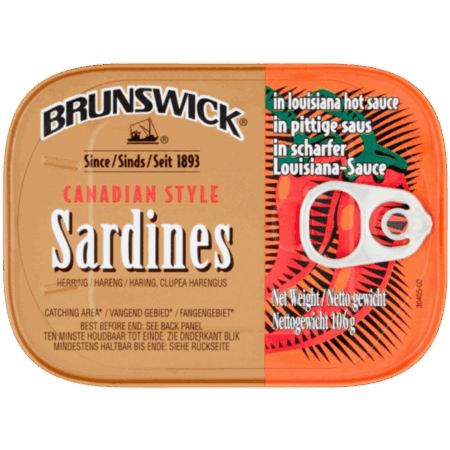 Brunswick Sardines in Louisiana Hot Saus 12x106g