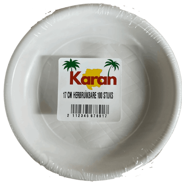 Karan Plastic Borden (17cm) 10x100st - Afbeelding 2