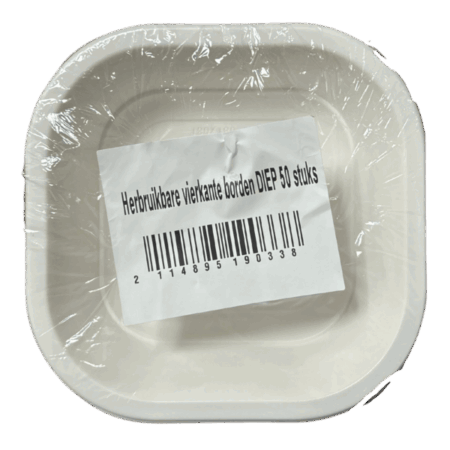 Vierkante Plastic Borden (18cm) Diep 10x50st